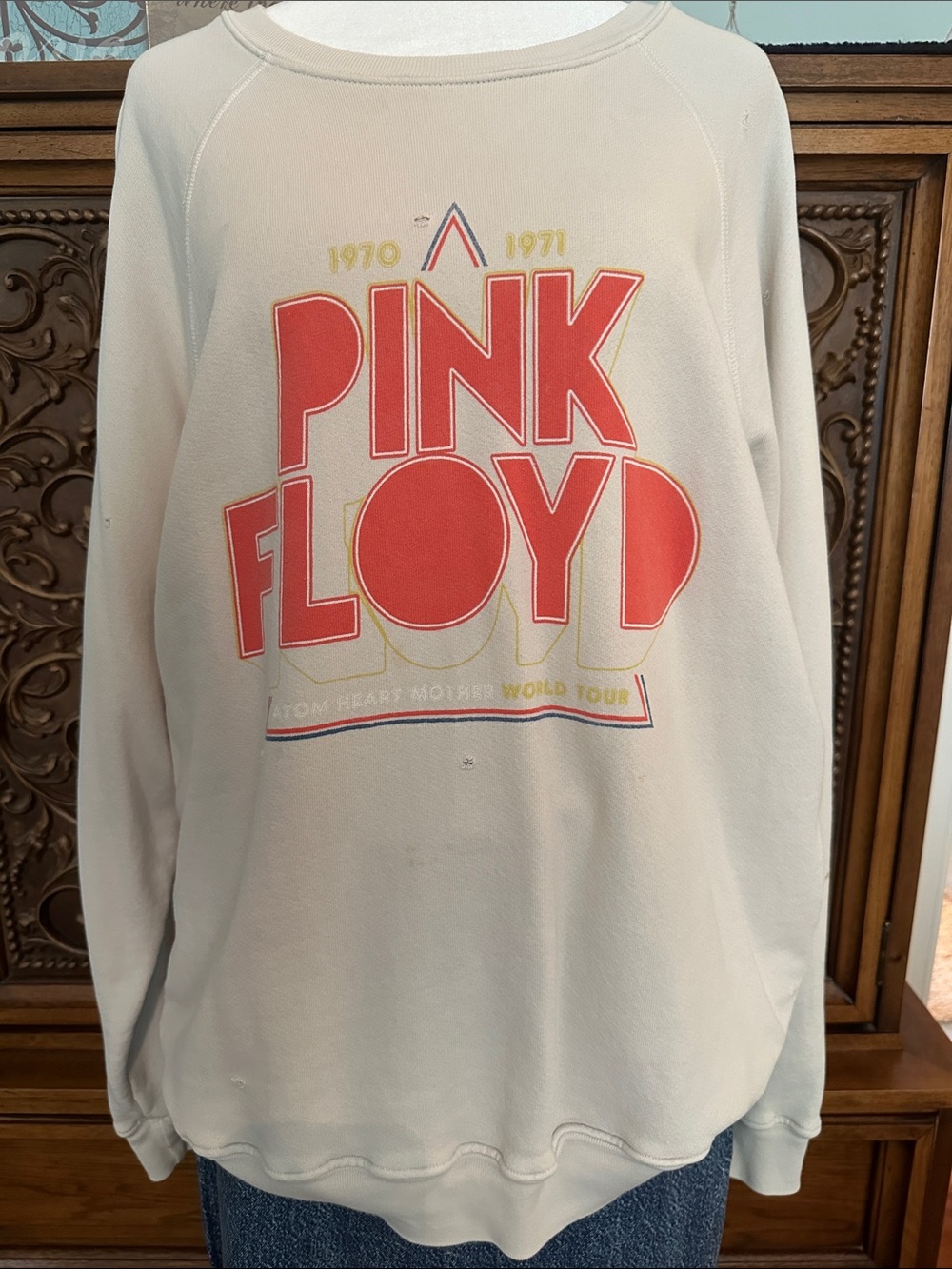 Original Retro Brand Pink Floyd Distressed Graphic Sweatshirt 1970 1971